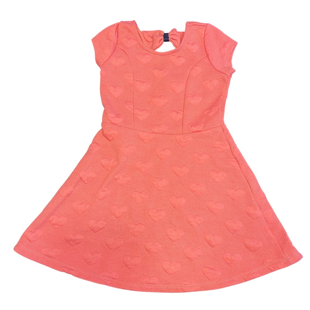 Epic Threads Girls Coral Heart Textured A-Line Dress‎ Size 4T